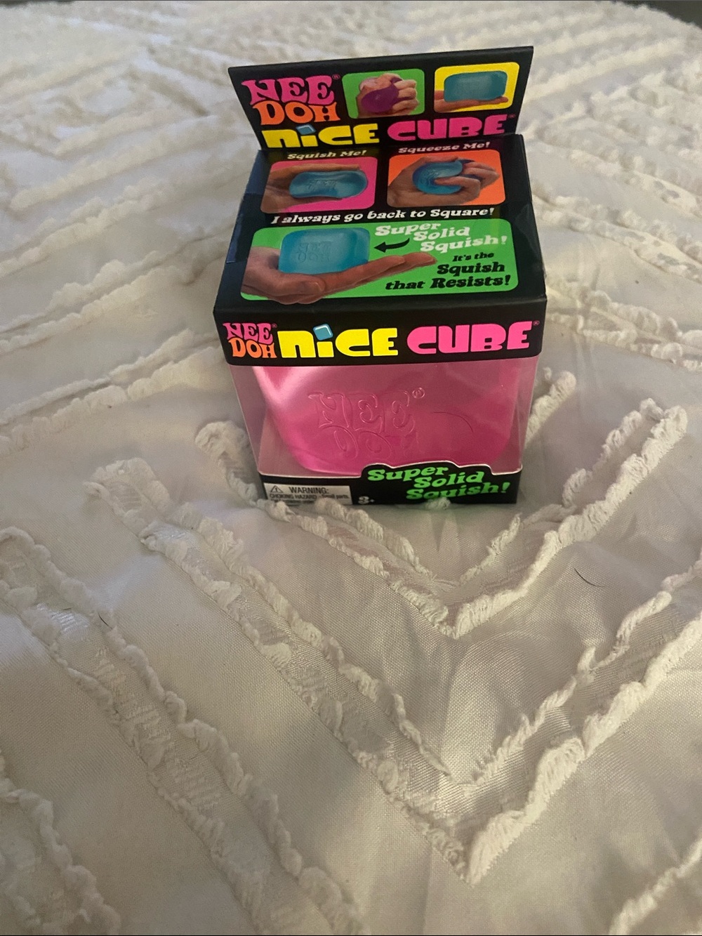 NeeDoh Nice Cube Pink Super Solid Squish Toy